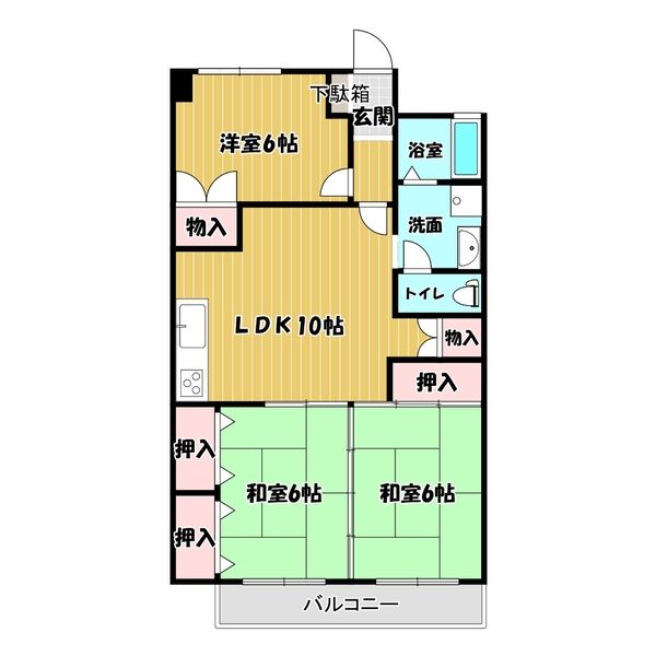 桑名市大字立田町のマンションの間取り