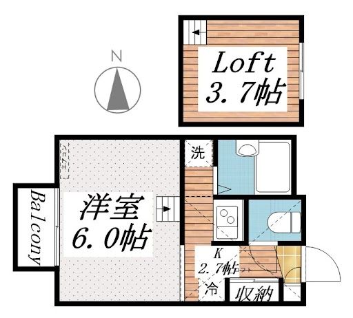 和歌山市田尻のアパートの間取り