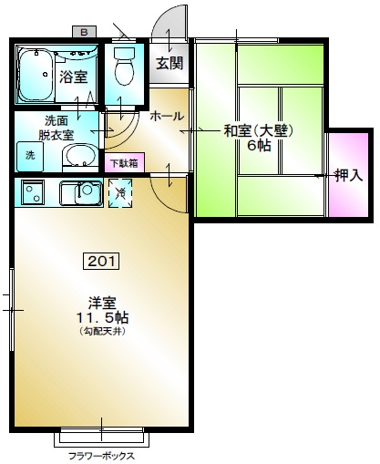 クレアローザ売市の間取り