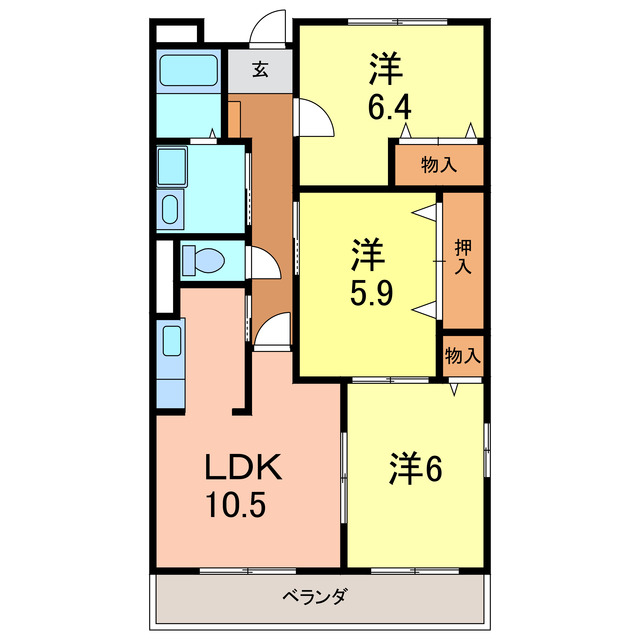 シャンブルIの間取り