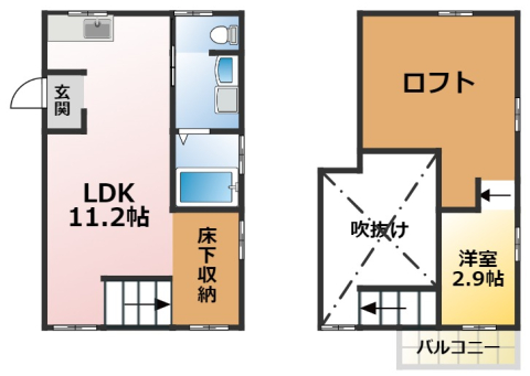 西尾市馬場町のアパートの間取り