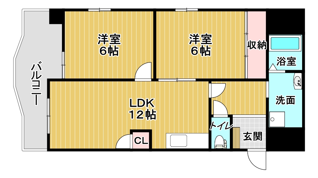 大阪市平野区平野北のマンションの間取り