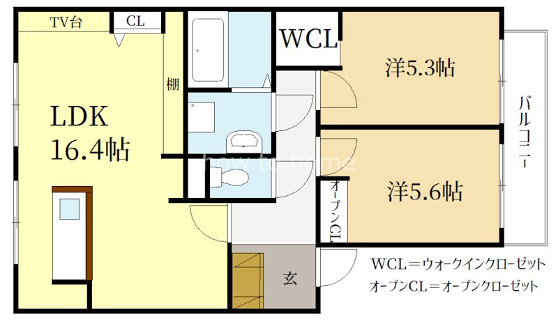 京都市北区上賀茂南大路町のアパートの間取り