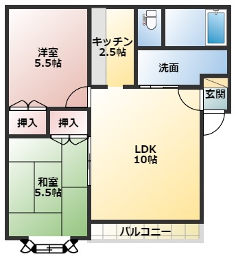 【ヴィラ中島の間取り】