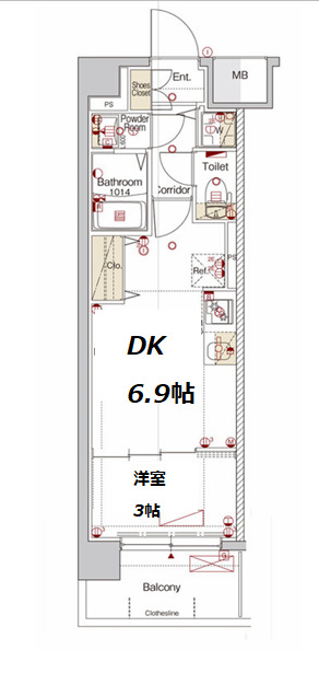 THE GARNET MILLENIUM KYOTO 九条烏丸の間取り