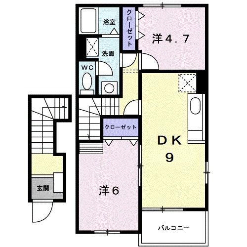 神埼市神埼町鶴のアパートの間取り