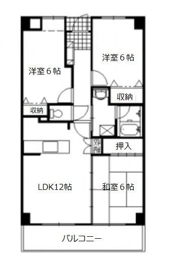 東広島市西条昭和町のマンションの間取り