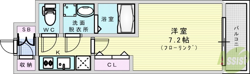 レジュールアッシュ塚本レジデンスの間取り