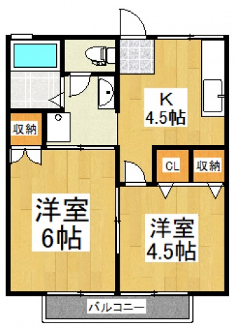 コーポオオクラの間取り