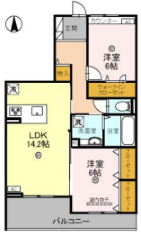 葛城市北花内のアパートの間取り