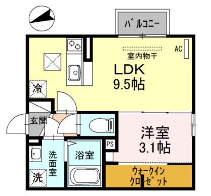 姫路市東山のアパートの間取り