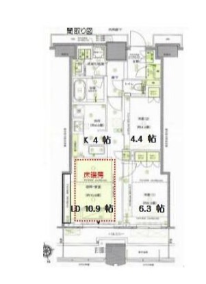 新宿区富久町のマンションの間取り