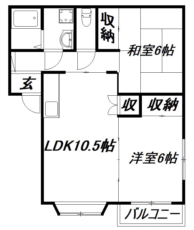 浜松市中央区三方原町のアパートの間取り