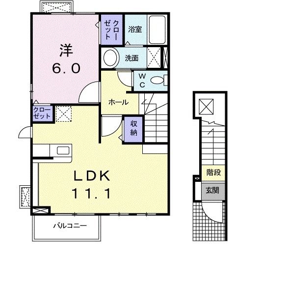 福島市御山のアパートの間取り