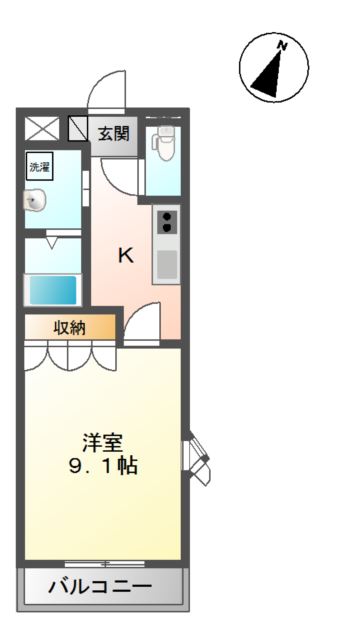 出雲市今市町南本町のアパートの間取り