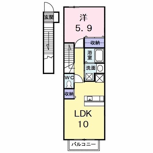 シャン・ド・フルール　Ａの間取り