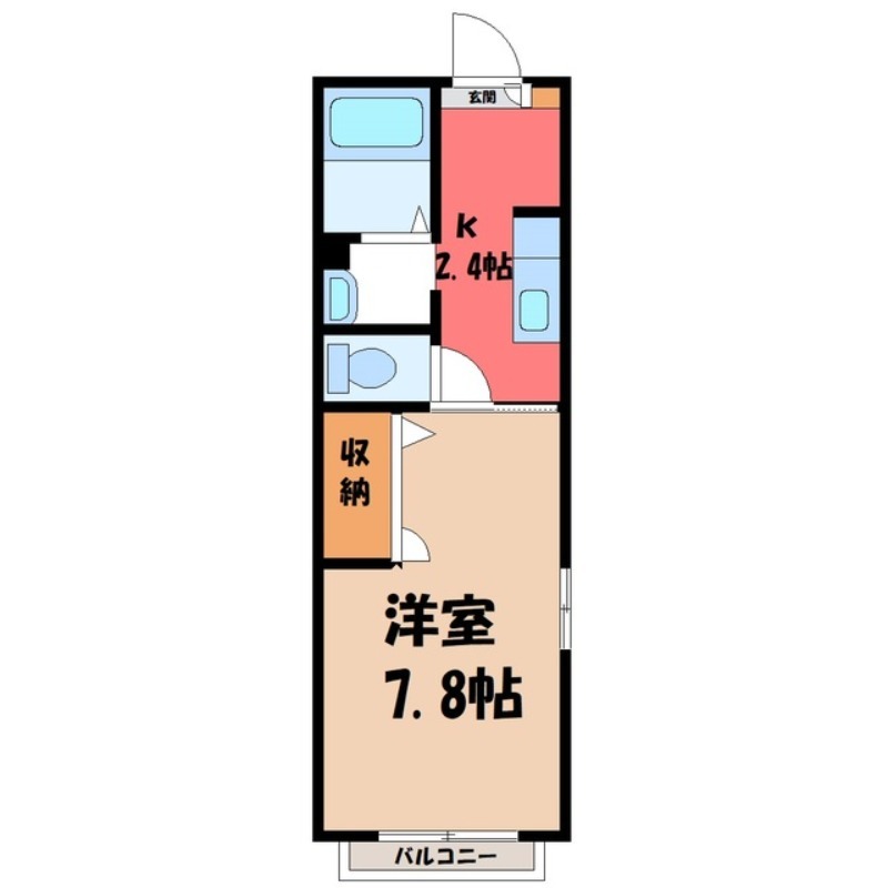 筑西市小川のアパートの間取り