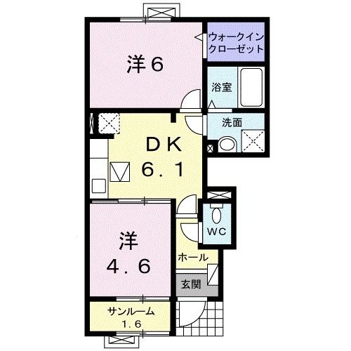 敦賀市長沢のアパートの間取り