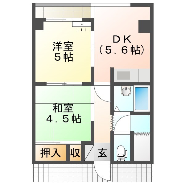 リビナ十二神１号館の間取り