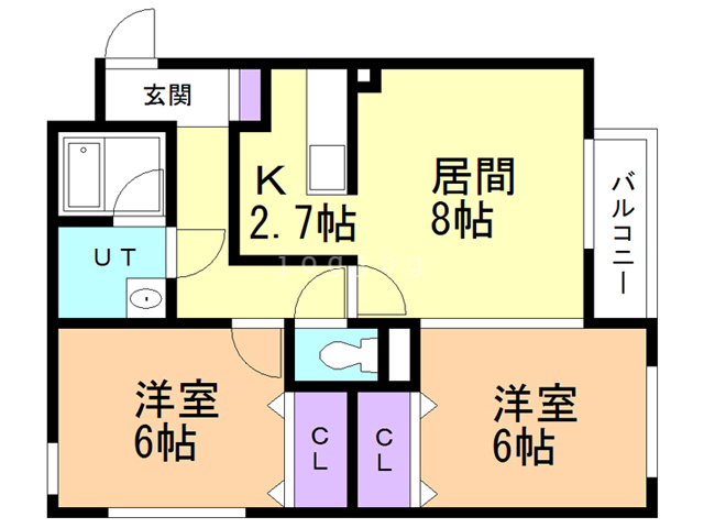 札幌市西区発寒十四条のマンションの間取り