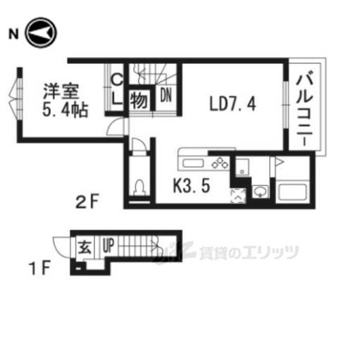 ボヌール・シャンブル２の間取り