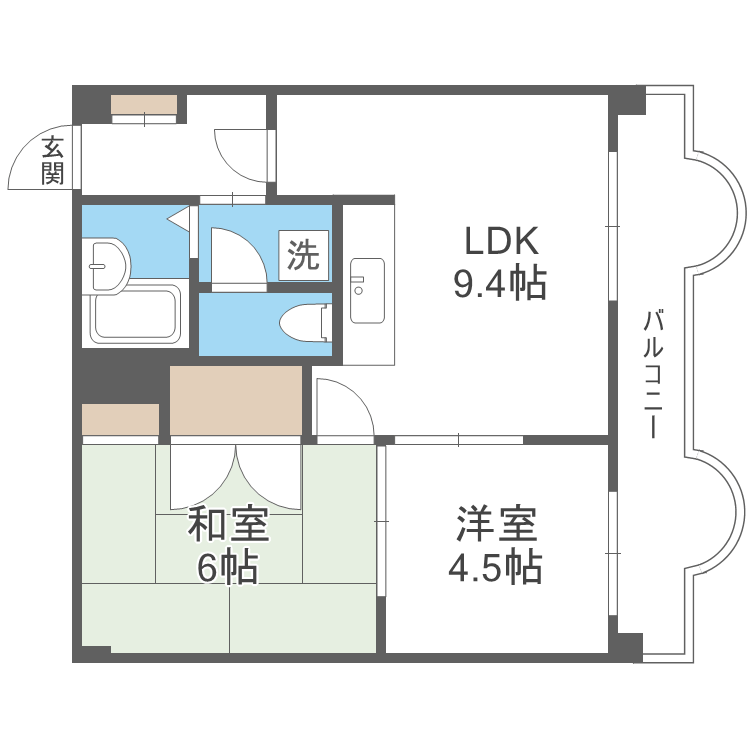 札幌市中央区南四条東のマンションの間取り