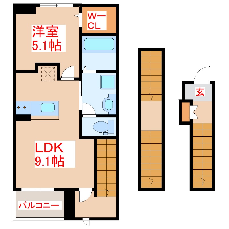 伊集院町徳重アパートの間取り