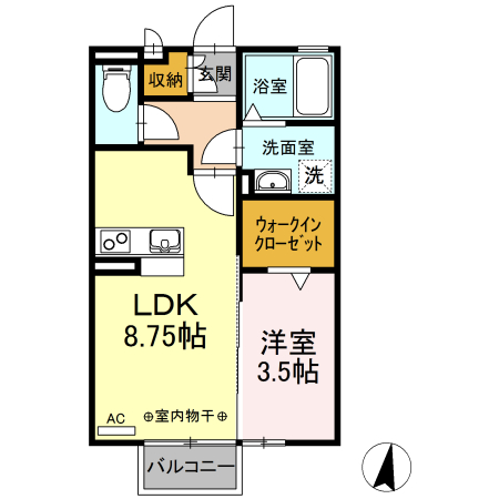 ハイツ新開の間取り