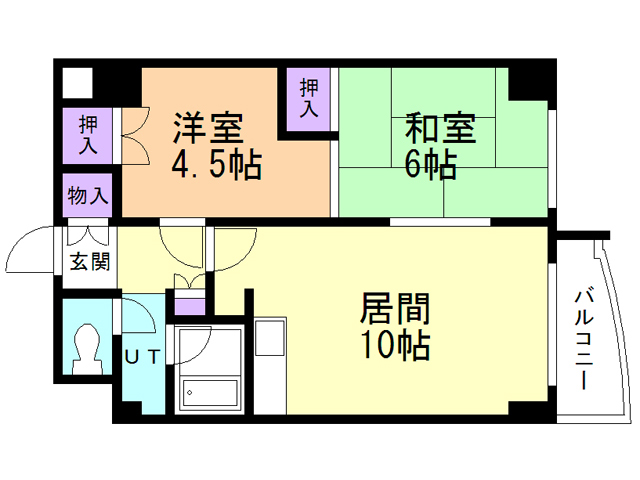 札幌市厚別区厚別南のマンションの間取り