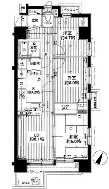 【豊島区巣鴨のマンションの間取り】