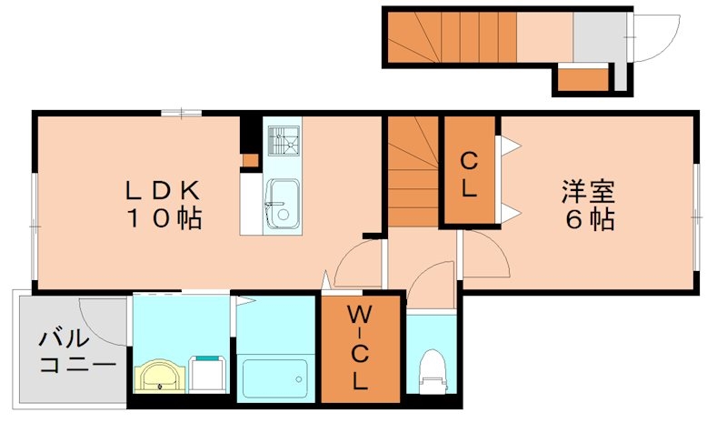 糟屋郡粕屋町仲原のアパートの間取り