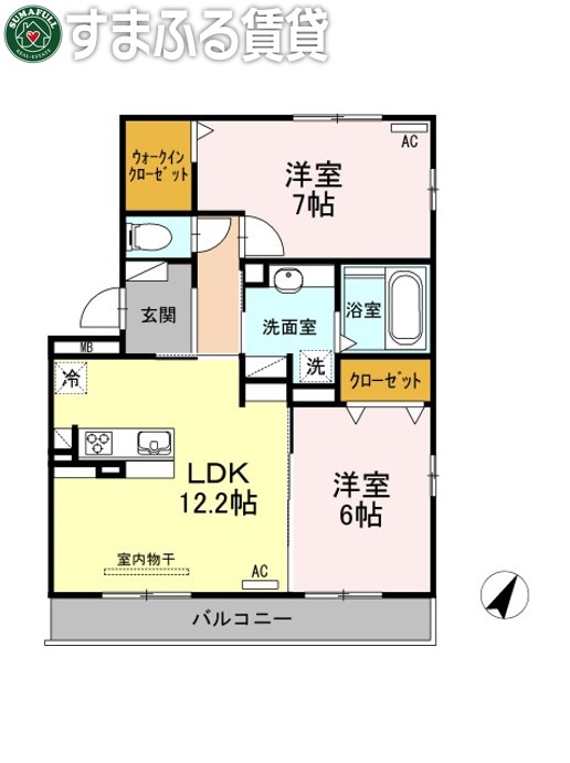 D-room上地　B棟の間取り