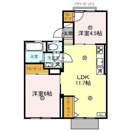 レークハイツ伊庭　Iの間取り