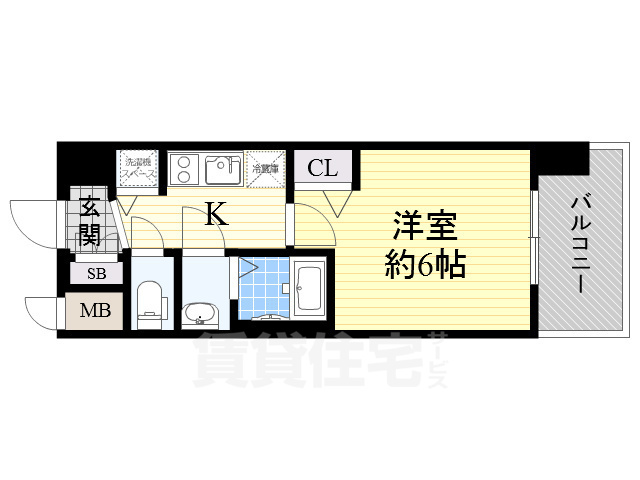 大阪市西区九条のマンションの間取り