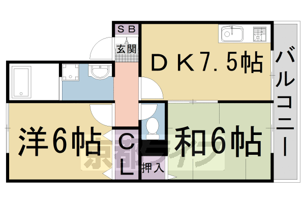 ハイカムール御池の間取り