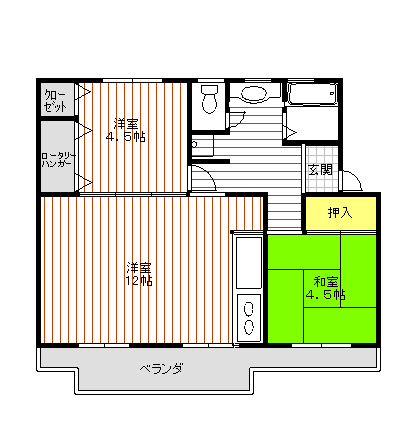 諏訪原団地１街区４号棟の間取り