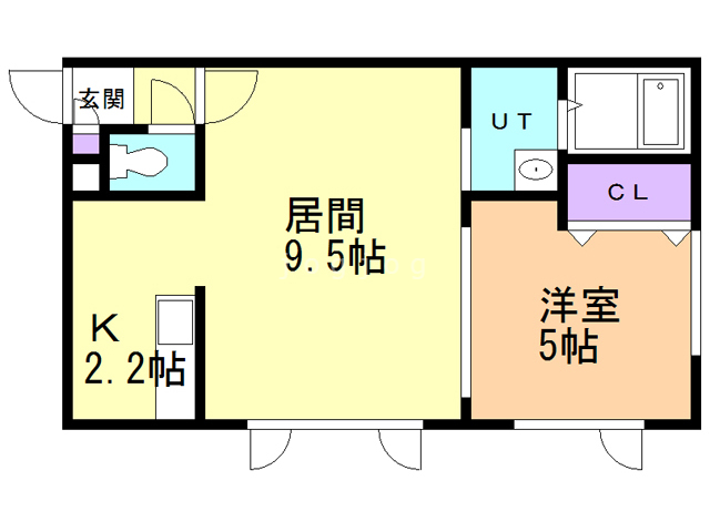 札幌市北区南あいの里のアパートの間取り