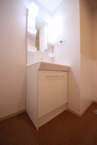 洗面設備　朝の支度にも助かる、独立の洗髪洗面化粧台