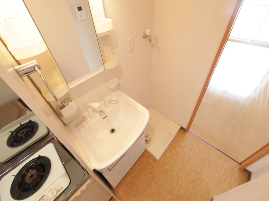 洗面設備　独立洗面台（シャンプードレッサー付）収納スペース有