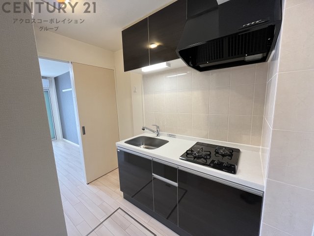 キッチン　2口ガスコンロ付きの独立型システムキッチン♪