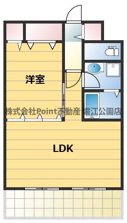 近鉄奈良線 大阪上本町駅 徒歩7分 11階建 築37年の間取り写真
