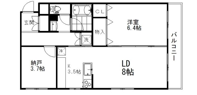 ＪＲ常磐線 綾瀬駅 徒歩9分 5階建 築32年の間取り写真