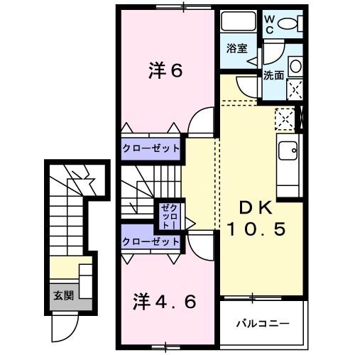 グリーンライン 川和町駅 徒歩12分 2階建 築24年の間取り写真