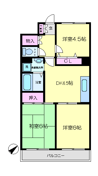 ＪＲ京浜東北線 川崎駅 徒歩16分 4階建 築42年の間取り写真