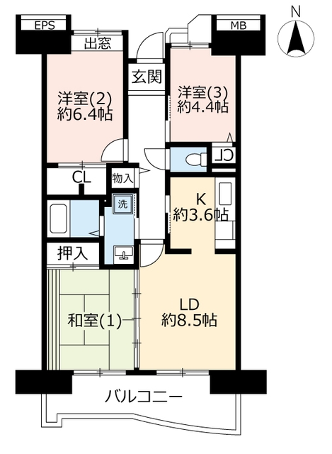 URコンフォール平塚の間取り写真