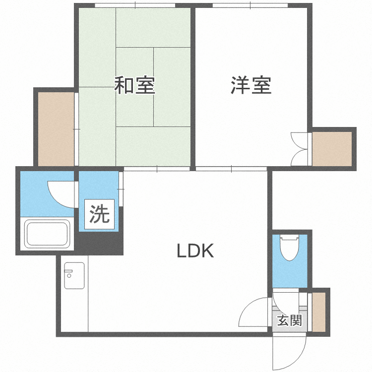 札幌市手稲区曙二条のアパートの間取り