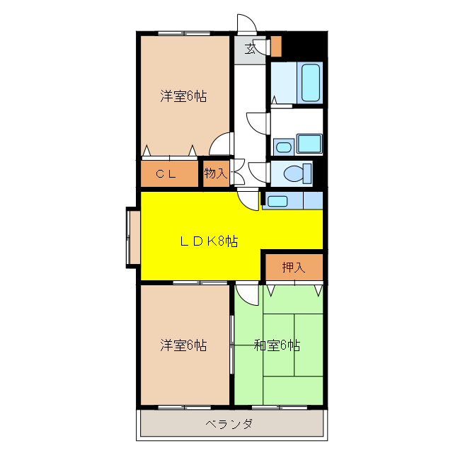 関市巾のマンションの間取り