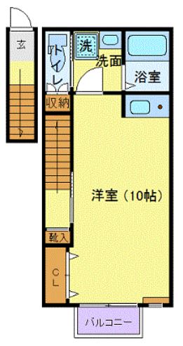 仙台市太白区八本松のアパートの間取り