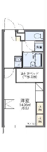 レオパレスあいのつちやま８－１の間取り