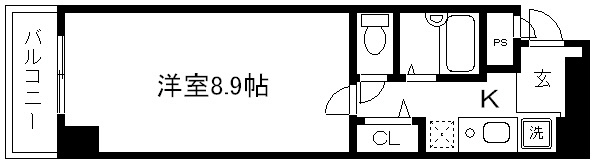 京都市下京区大江町のマンションの間取り